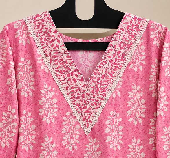 Champa Bubblegum Pink Printed Kurta Set by Theaoura