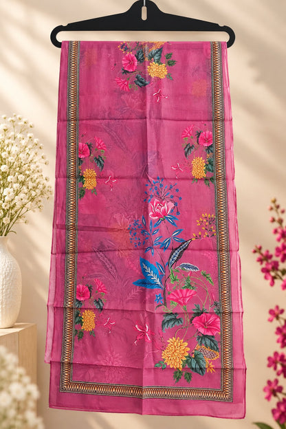 Rangoli Berry Pink Embroidered Suit Set by Theaoura