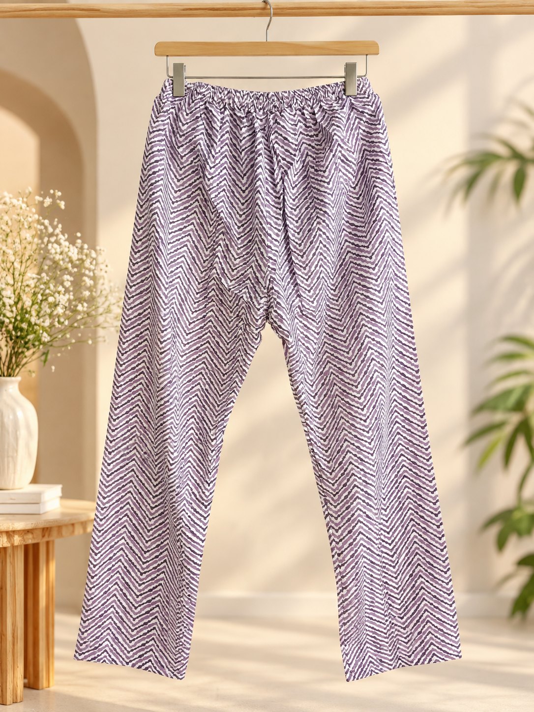 Ira White & Purple Printed Kurta Set by Theaoura