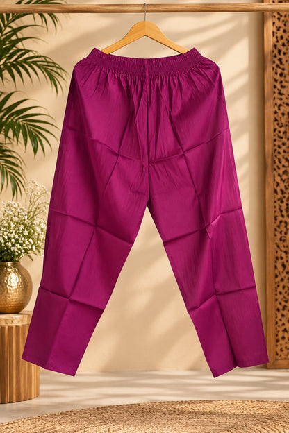 Gulnaz Magenta Floral Embroidered Suit Set by Theaoura