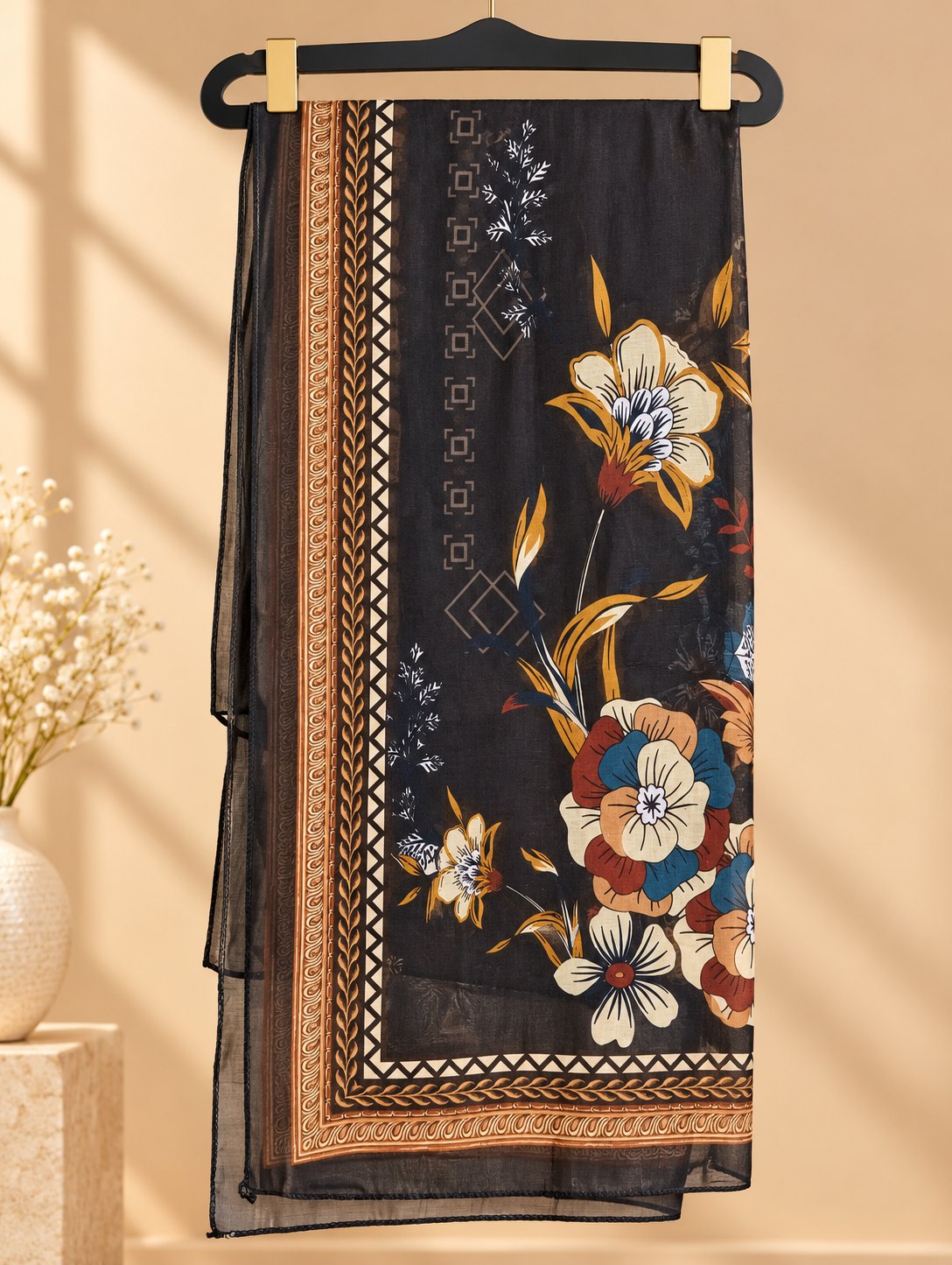 Shyama Black Embroidered Suit Set by Theaoura